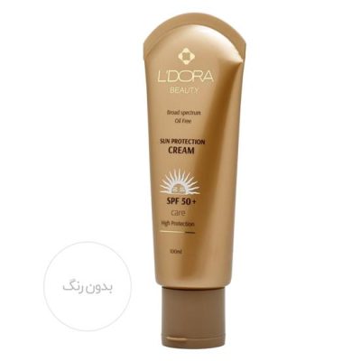 کرم ضدآفتاب SPF50 بدون رنگ و فاقد چربی L'dora حجم 100 میلی لیتر